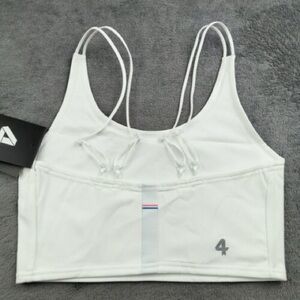 FOURLAPS Women’s Longline Fitness White Sports Bra